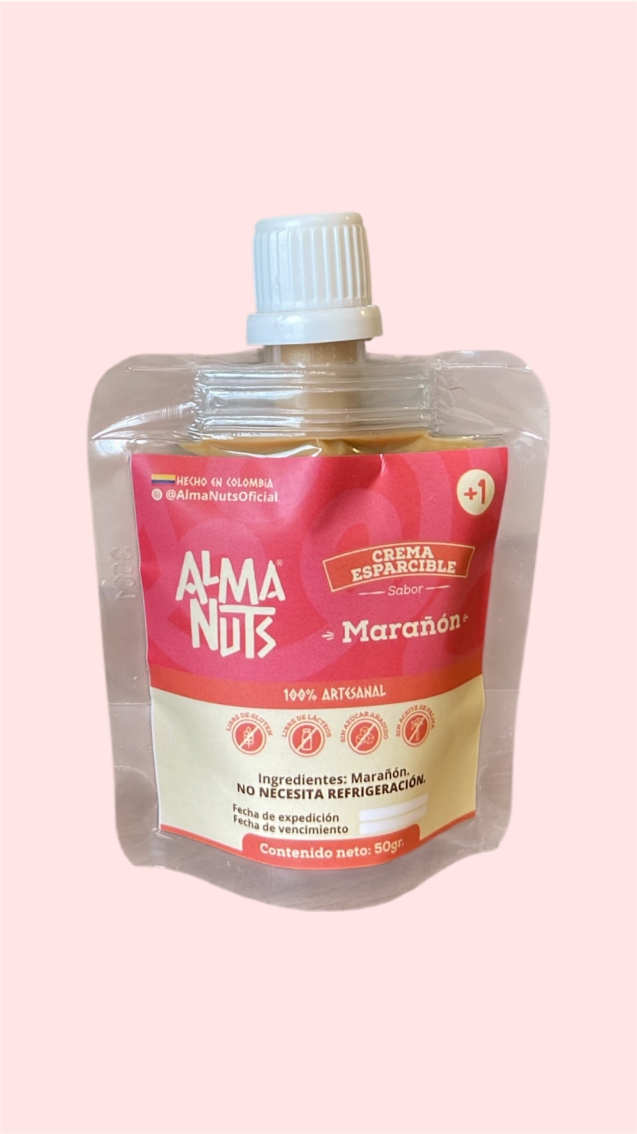 Crema esparcible de marañon doy pack por 50 gr