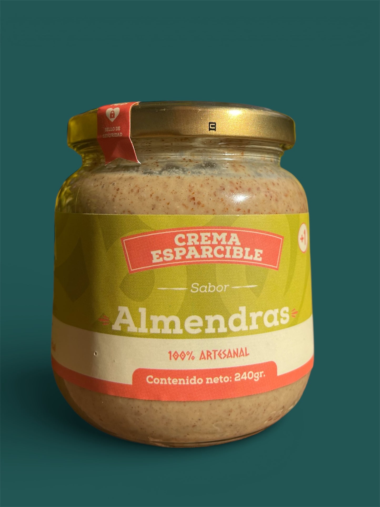 Frasco de crema esparcible de almendra