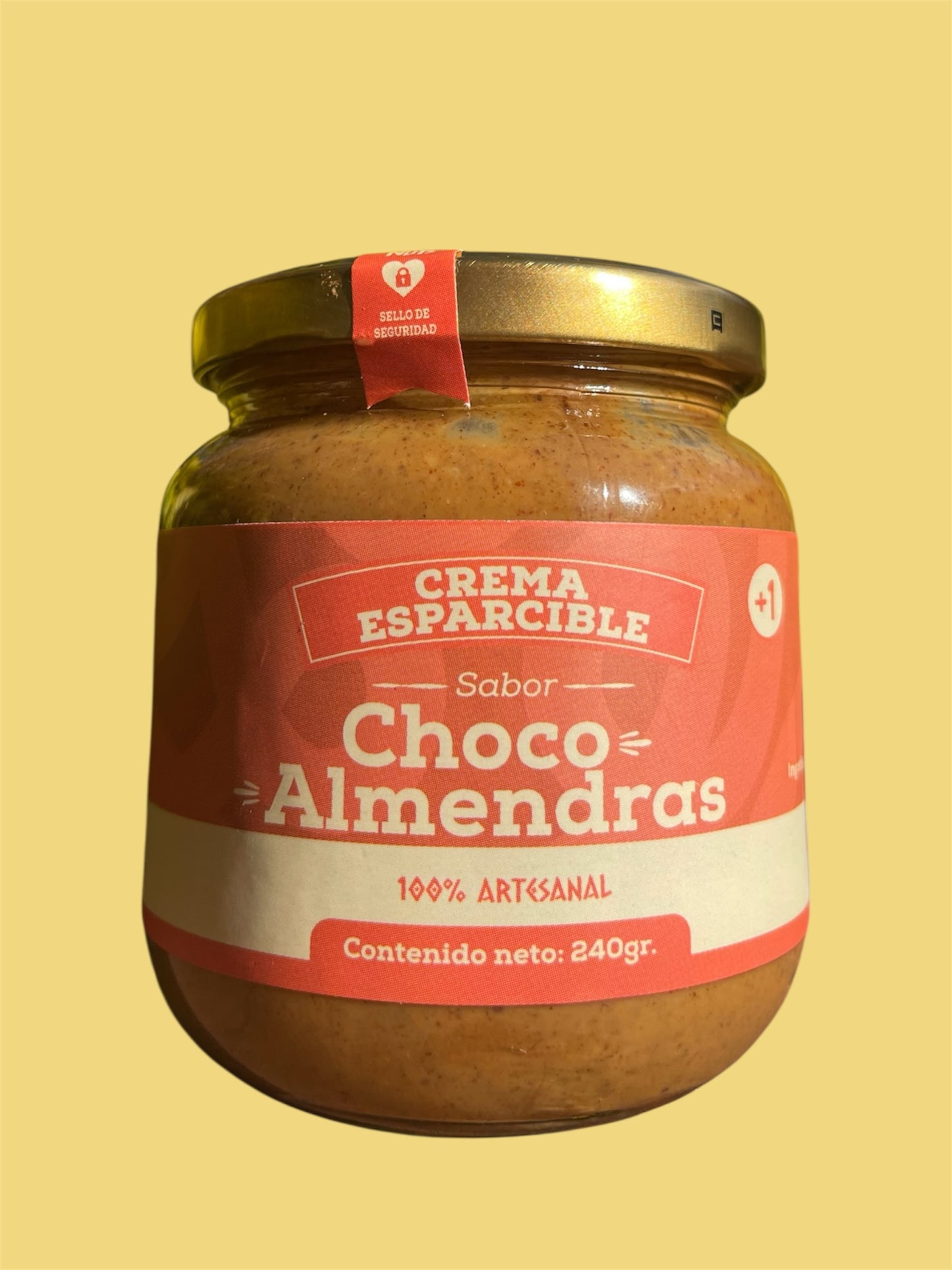 Frasco de crema esparcible de choco almendra