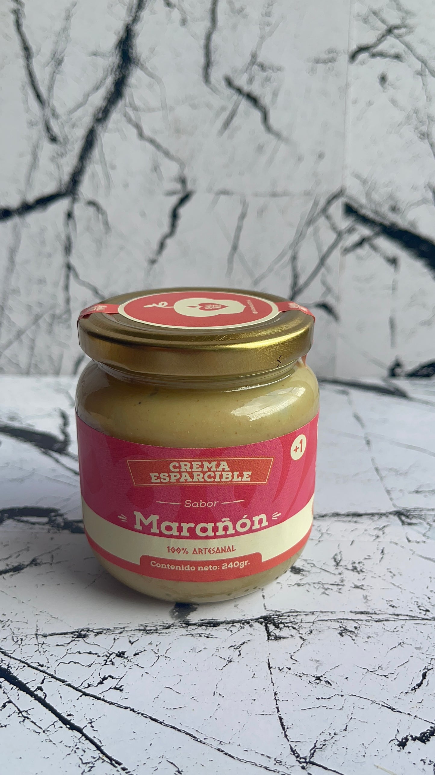 Frasco de crema esparcible de marañon