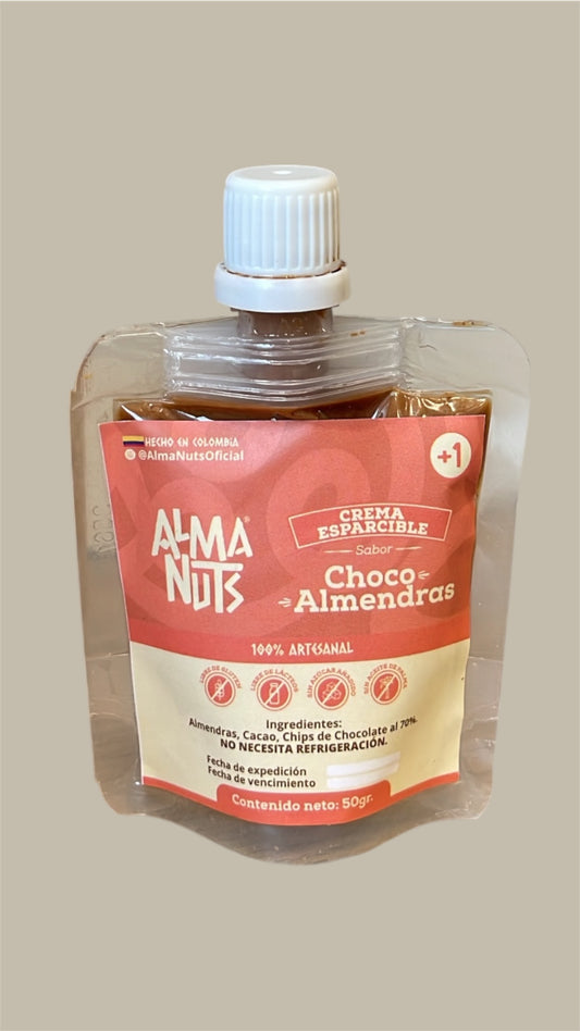 Crema esparcible de choco almendra doy pack por 50grs