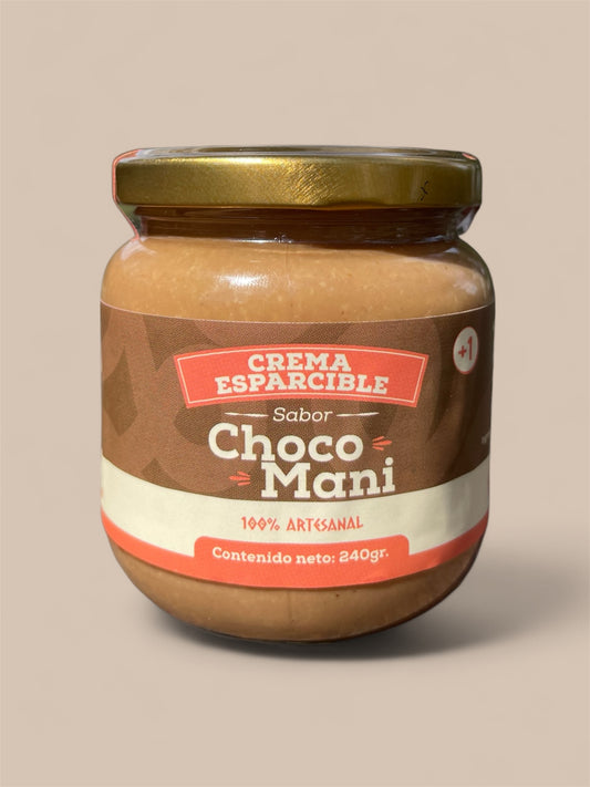 Frasco de crema esparcible de choco maní