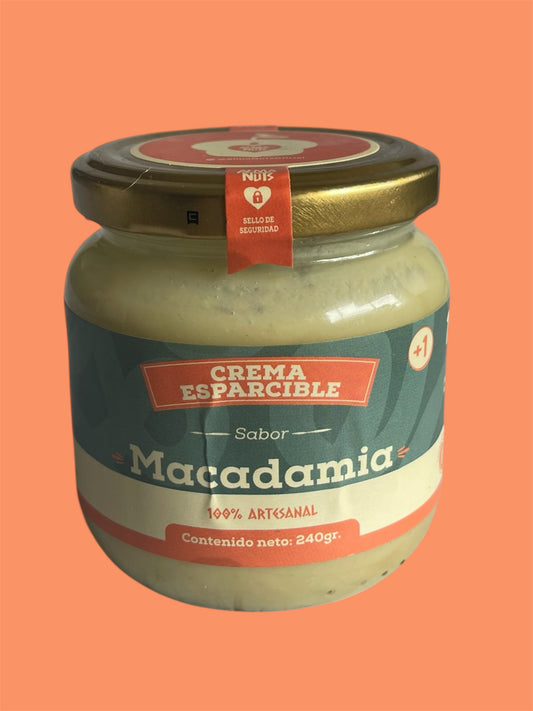 Frasco de crema esparcible de macadamia
